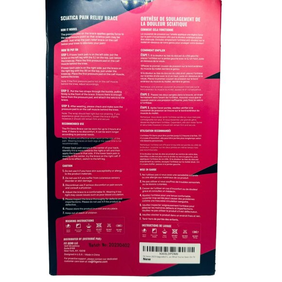 Fit Geno Sciatica  Brace for Right or Left Leg One Size - Picture 2 of 4